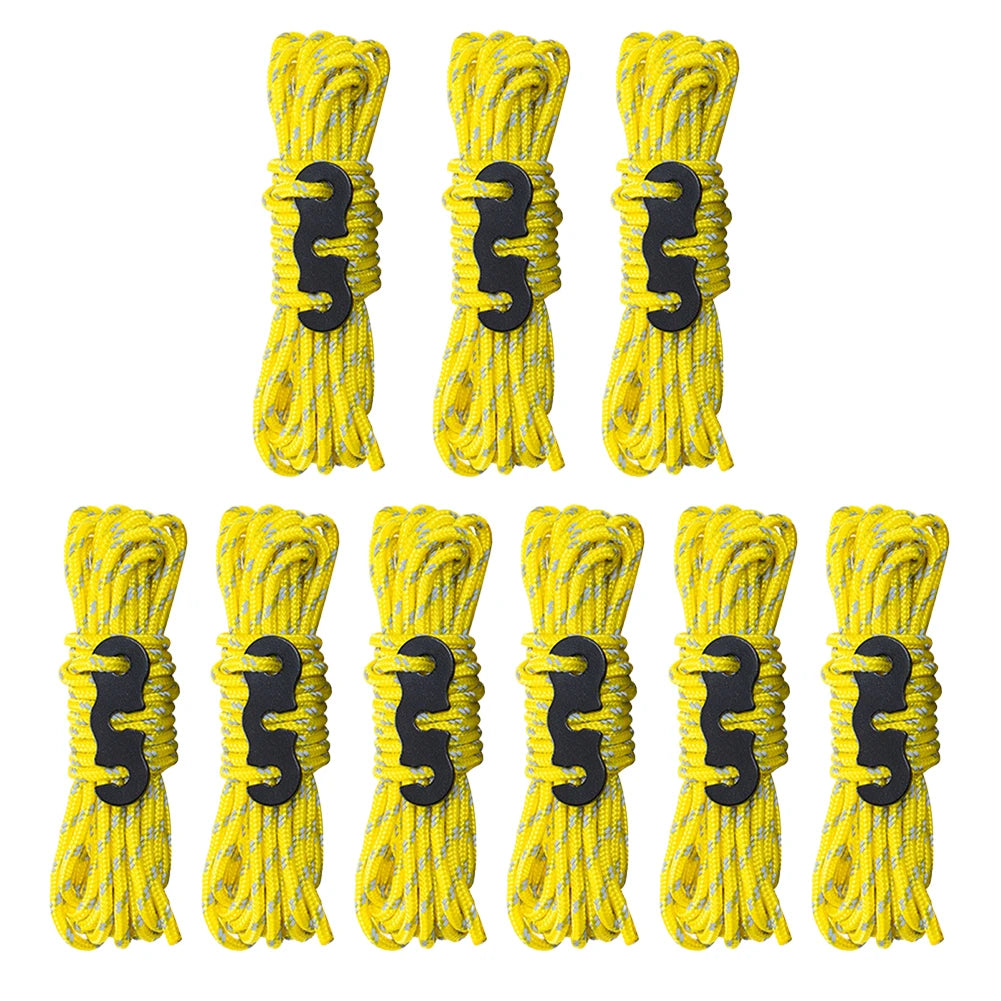 8 Bundles of 3mm High Vis Camping Para cord- Tent guy ropes
