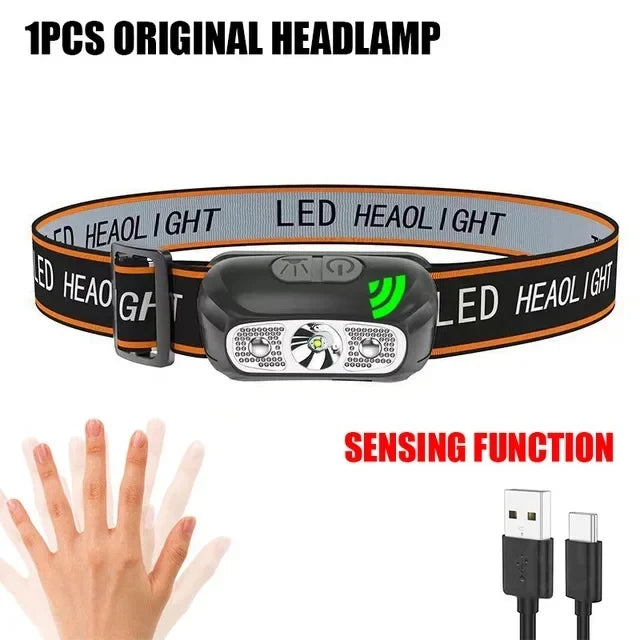 Powerful Portable Headlamp USB Rechargeable Red and White Light