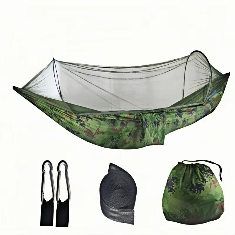 Camping hammock with mosquito net