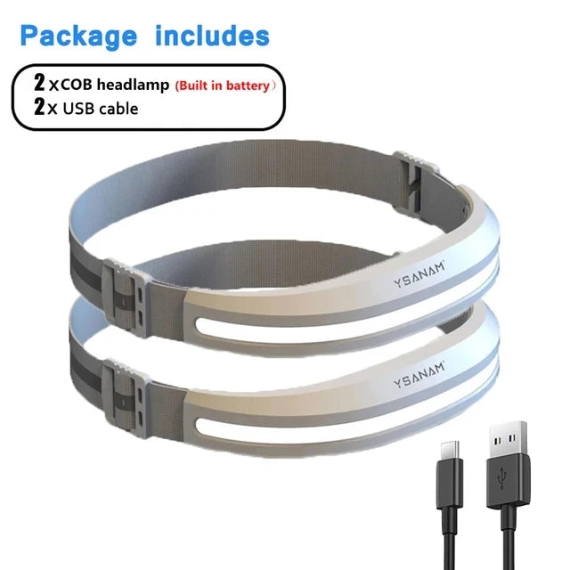 Powerful Portable Headlamp USB Rechargeable Red and White Light