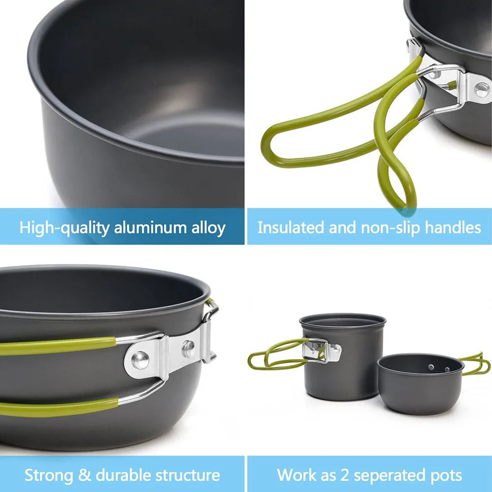 Compact Camping Cookware Mess Kit Ultralight