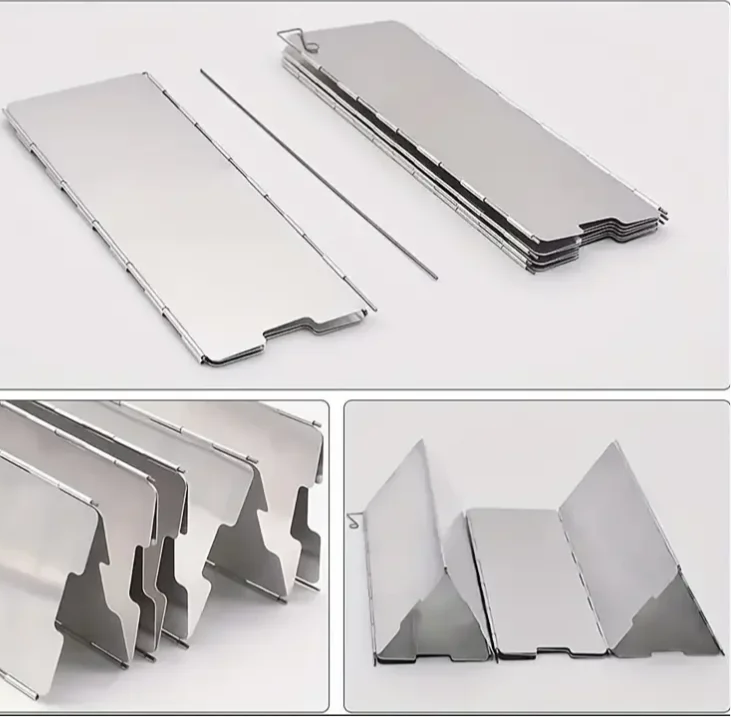Ultralight Aluminium Alloy Foldable Stove Windbreaker- 8 Plates / 10 Plates