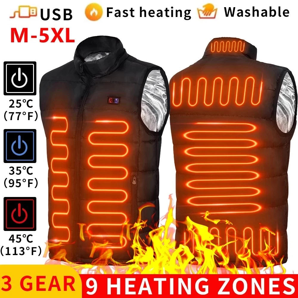 9 Zone Heated Down Gilet USB Powered