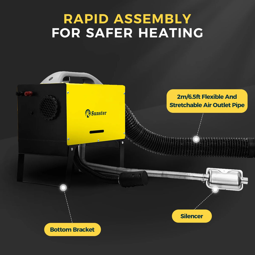 Diesel Heater- 8KW- 12V/24V- Diesel Air Heater with built in LCD Panel & Remote Control- Low Noise