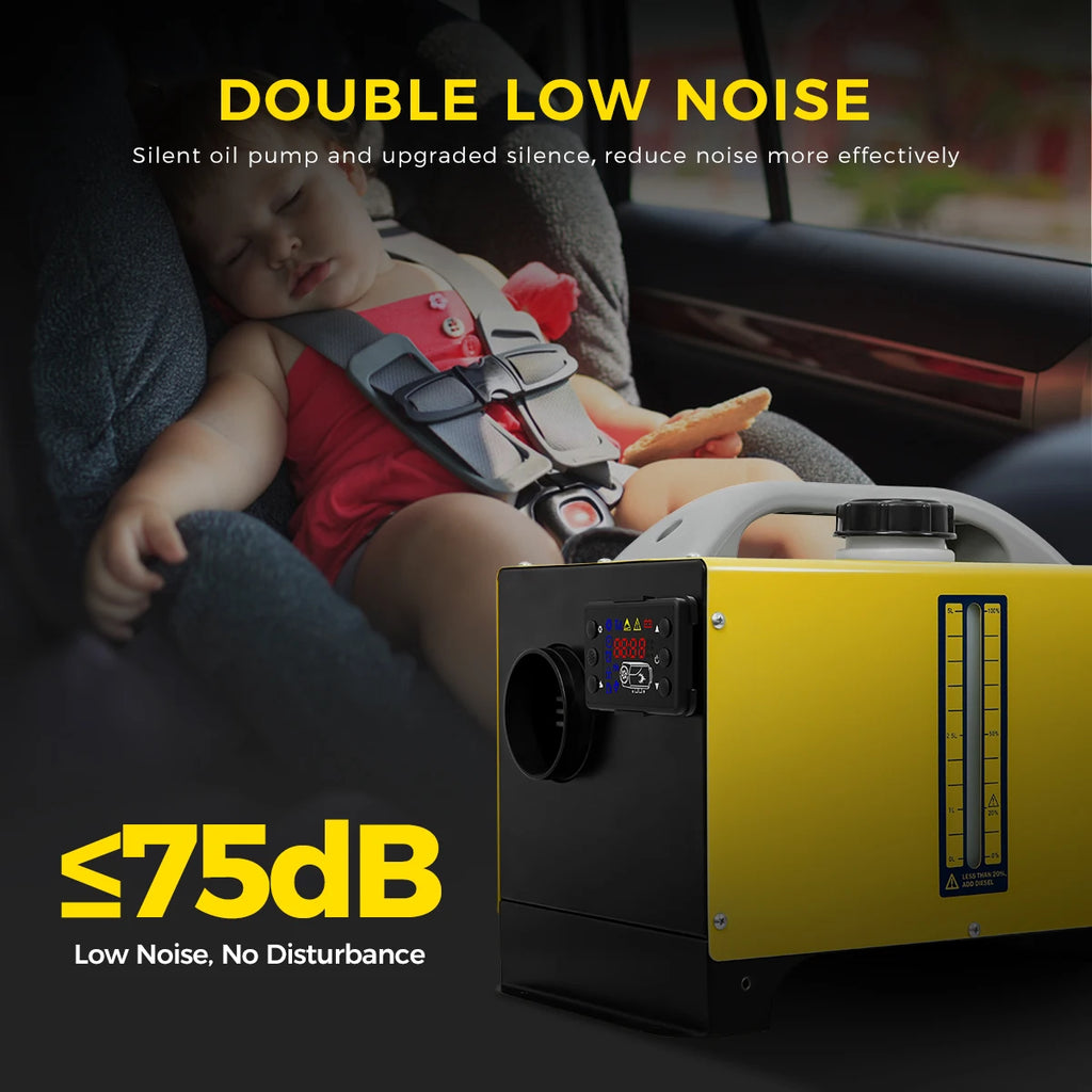 Diesel Heater- 8KW- 12V/24V- Diesel Air Heater with built in LCD Panel & Remote Control- Low Noise