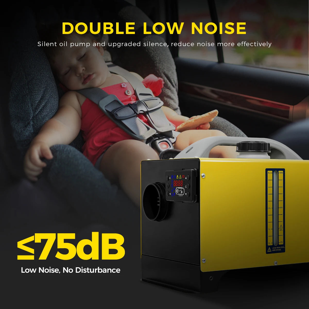 Diesel Heater- 8KW- 12V/24V- Diesel Air Heater with built in LCD Panel & Remote Control- Low Noise