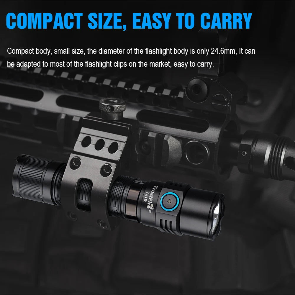 Trustfire T21R Tactical Led Flashlight 2600LM Type C USB Rechargeable 21700 High Power Torch