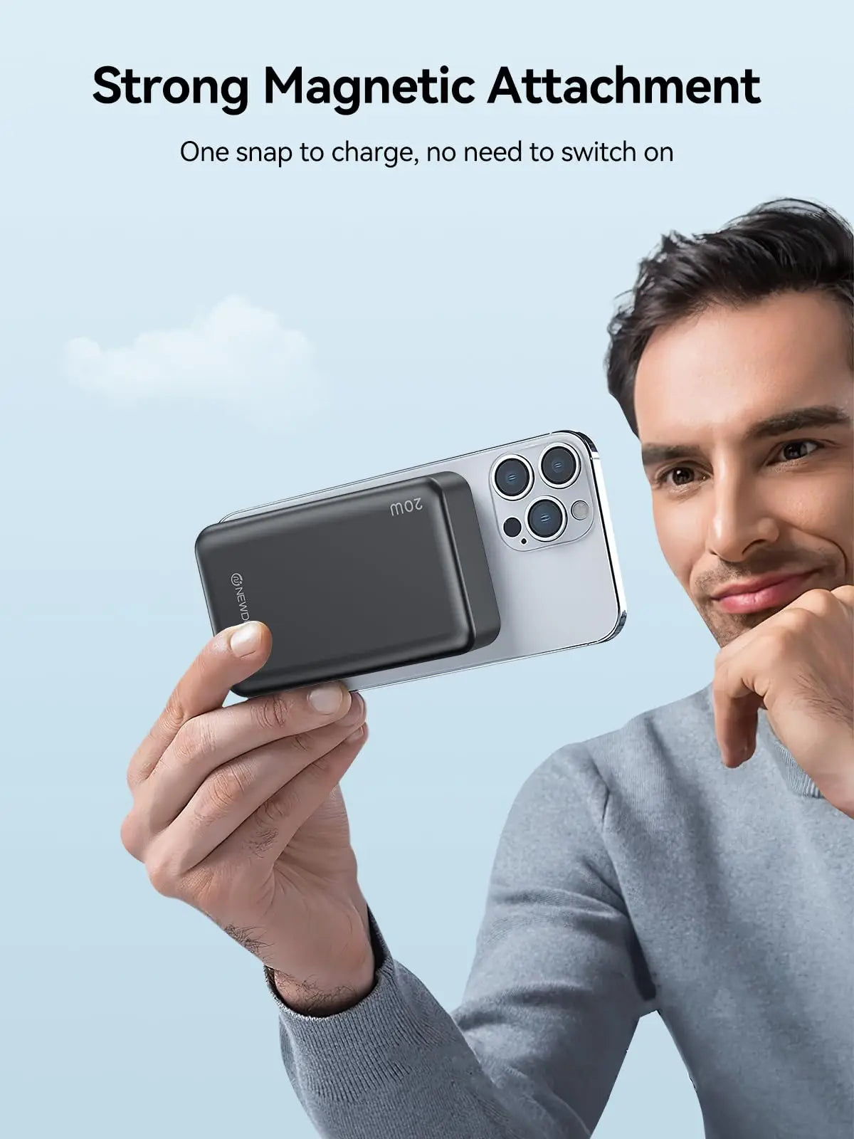 20000mAh Magnetic Power Bank PD 20W Wireless Fast Charging