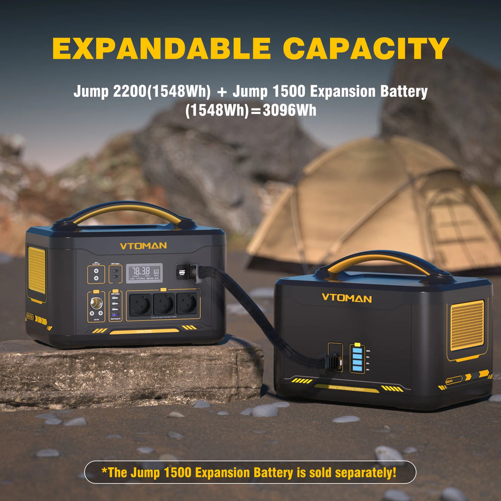 VTOMAN JUMP 2200 Power Station 1548Wh LiFePO4 Battery 2200W AC Output