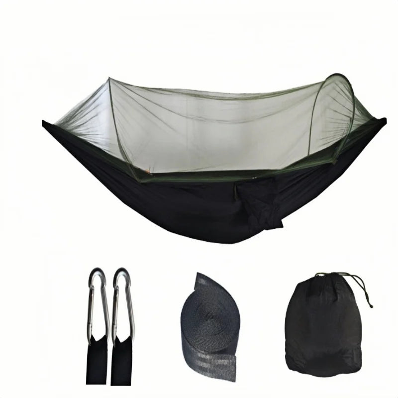 Camping hammock with mosquito net