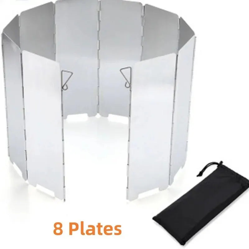 Ultralight Aluminium Alloy Foldable Stove Windbreaker- 8 Plates / 10 Plates