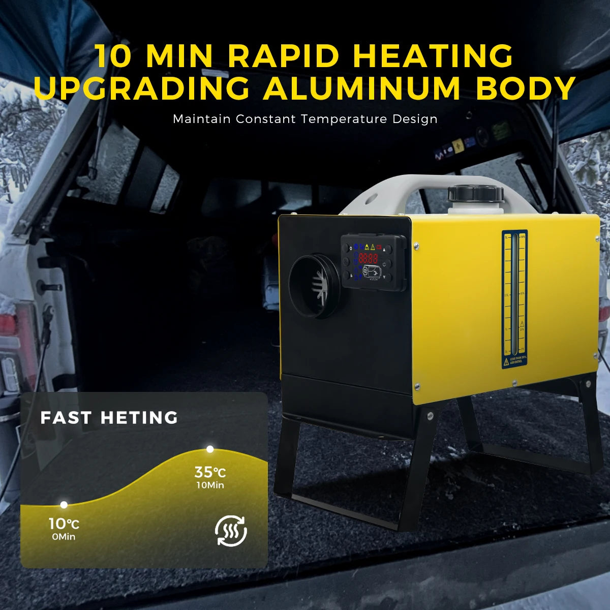 Diesel Heater- 8KW- 12V/24V- Diesel Air Heater with built in LCD Panel & Remote Control- Low Noise