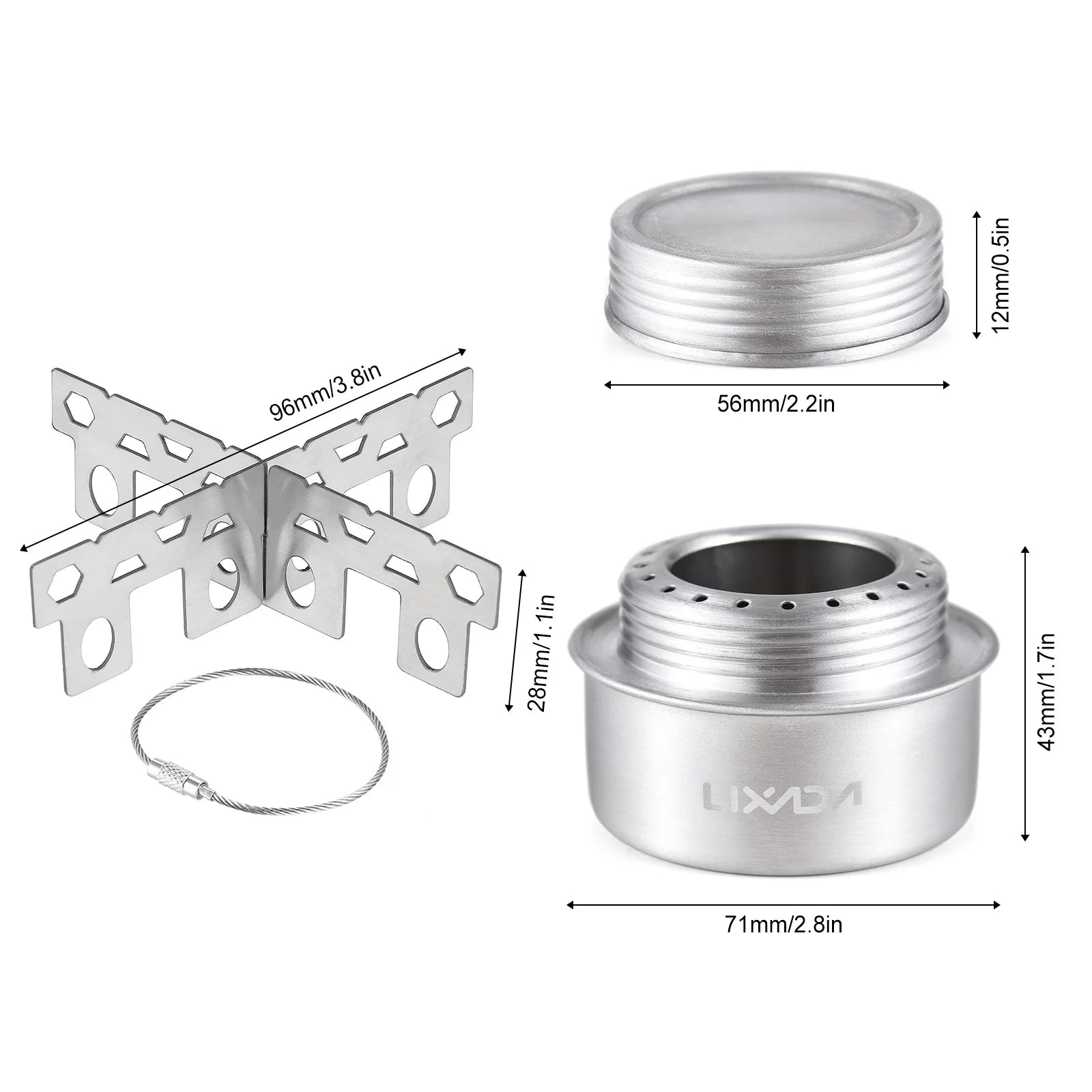 Compact Emergency Mini Alcohol Stove Aluminum