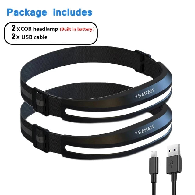 Powerful Portable Headlamp USB Rechargeable Red and White Light