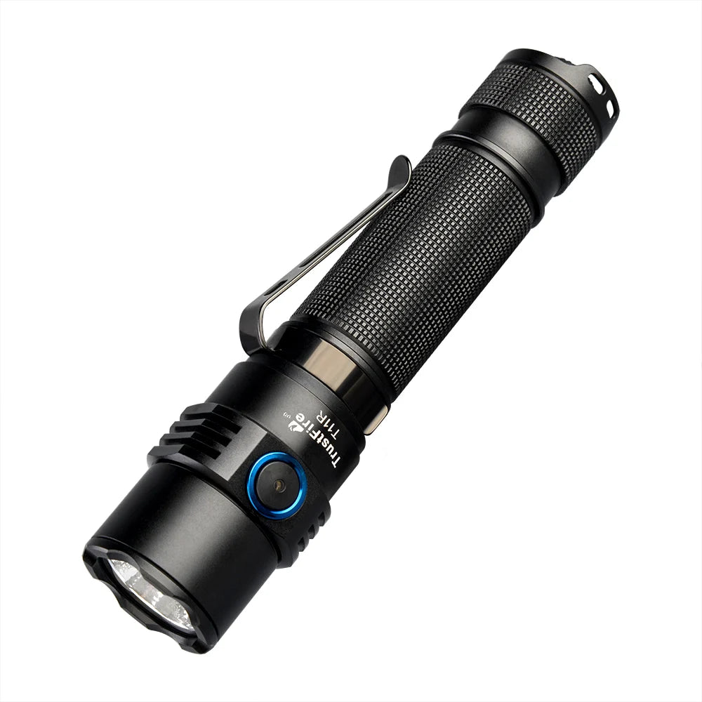 Trustfire T11R Tactical Led Flashlight- 1800 Lumen- Powerful Type C USB Rechargeable 18650 High Power Torch Lamp Dual Switch