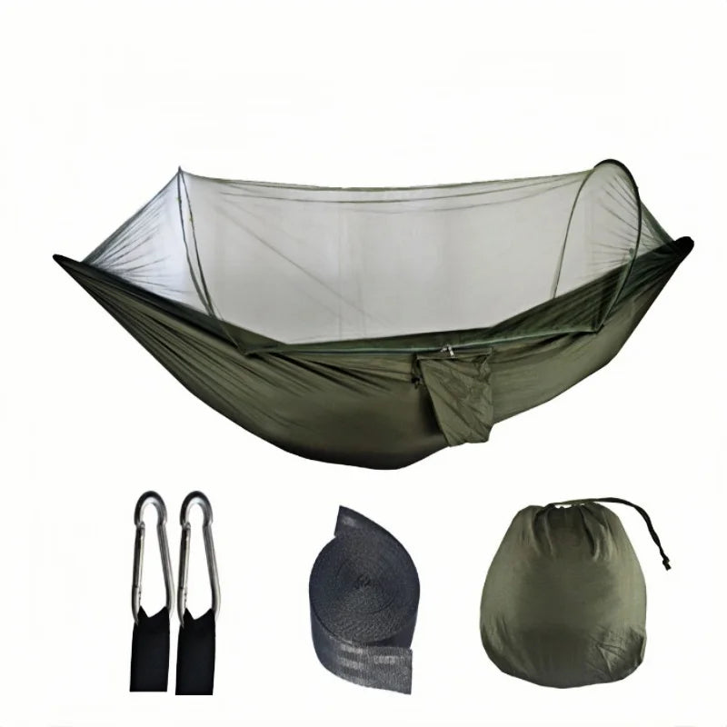 Camping hammock with mosquito net